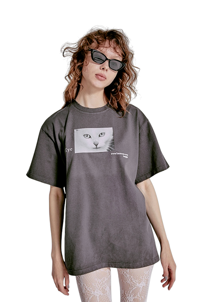 Pussy Cat Tee CHARCOAL